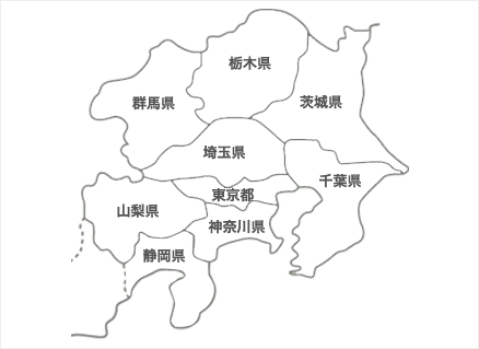 東京電力管内の都道府県マップ